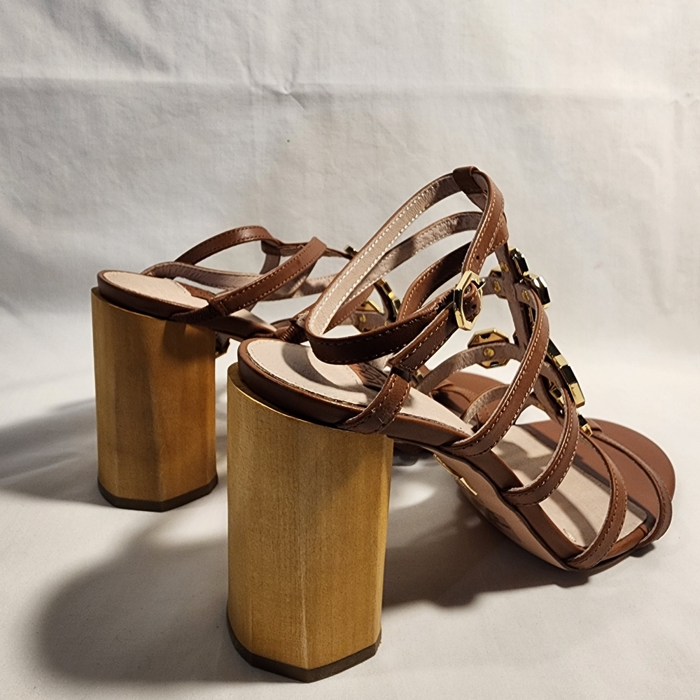 Louise et Cie Brown Strappy Block Heels